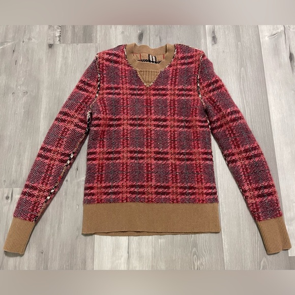 Authentic BURBERRY Check Cashmere Sweater. Size XS - Picture 4 of 12